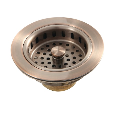 Kingston Brass KBS1006AC Kitchen Sink Basket Strainer, Antique Copper KBS1006AC